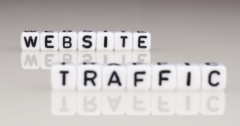 "Website traffic" printed on small white blocks.